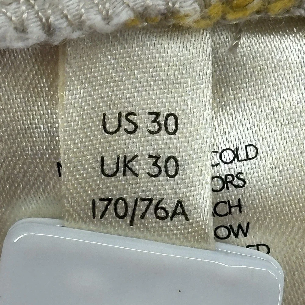 Pilcro Anthropologie Cream Yellow Striped Denim Shorts Size 30 - Picture 6 of 14